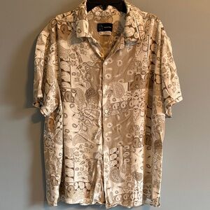 Original Use XL Neutral Paisley Short-Sleeve Button-Up Shirt